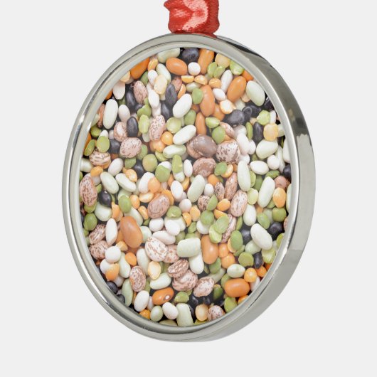 Mischbohnen Silbernes Ornament (Links)