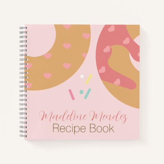 MischDonuts Süßigkeiten Rosa Baker Rezept Notebook Notizblock (Vorderseite)