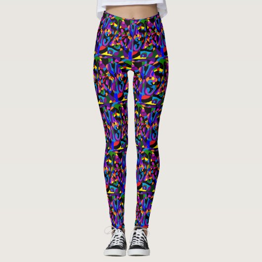 Mische Farben - Muster des Blocktyps Leggings (Vorderseite)
