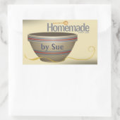 Mischen der Schüssel "Hausgemacht mit Liebe" Custo Rechteckiger Aufkleber (Tasche)