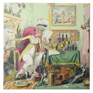 Mischen eines Rezepts für Körner, veröffentlich Fliese