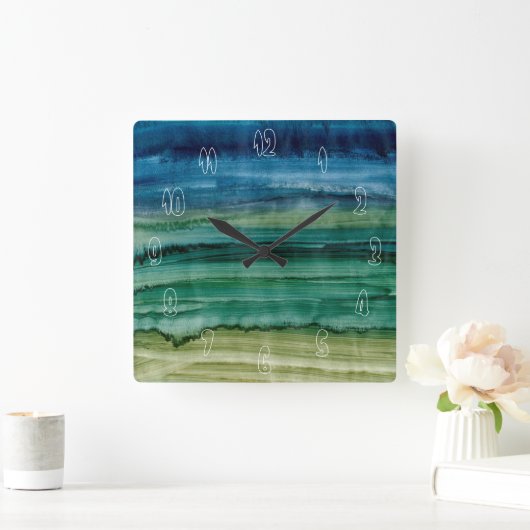Mischen IV Quadratische Wanduhr (Zuhause)