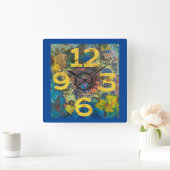 Mischen-Media-Wandklemme Quadratische Wanduhr (Zuhause)