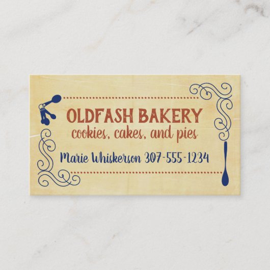 Mischen Schüssel Whisky Vintage Bäckerei Konditorw Visitenkarte (Vorderseite)