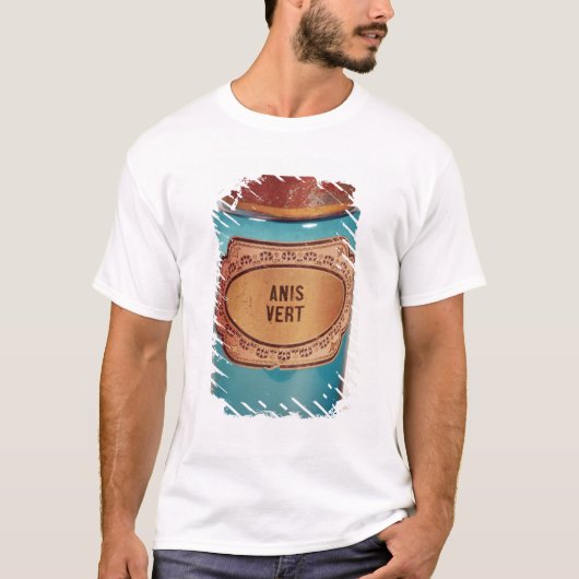 Mischen Sie Glas, mit Aufkleber für Anis Vert, T-Shirt (Vorderseite)