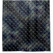 Mischen von 3D-Quadraten mit dunkelgrünem "Rauchgl Duschvorhang (Vorderseite)