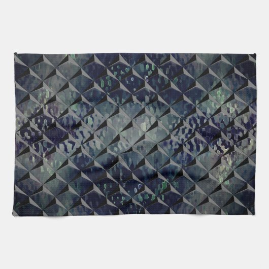 Mischen von 3D-Quadraten mit dunkelgrünem "Rauchgl Geschirrtuch (Horizontal)