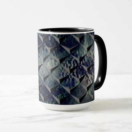 Mischen von 3D-Quadraten mit "Rauchglas"-Hintergru Tasse (VorderseiteRechts)
