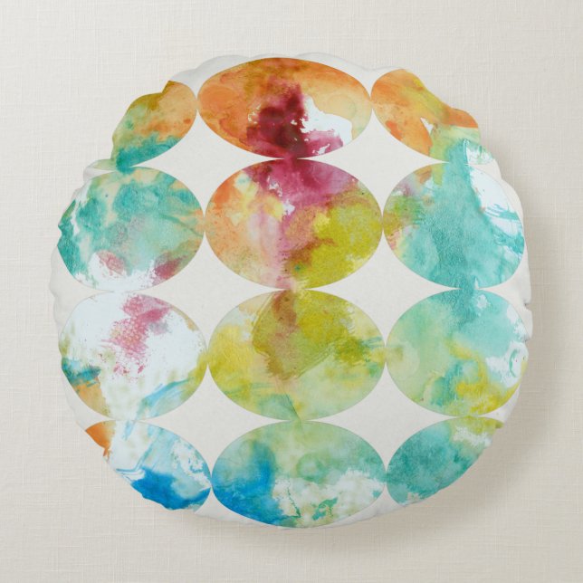 Mischen von Farbe II Rundes Kissen (Vorderseite)