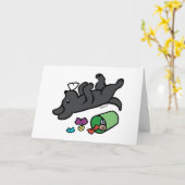 Mischeuvous Black Labrador Side Eye Karte (Gelbe Blume)