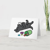 Mischeuvous Black Labrador Side Eye Karte (Vorderseite)