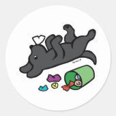 Mischeuvous Black Labrador Side Eye Runder Aufkleber (Vorderseite)