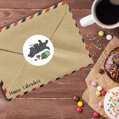 Mischeuvous Black Labrador Side Eye Runder Aufkleber