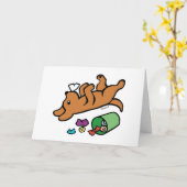 Mischeuvous Fox Red Labrador Side Eye Karte (Gelbe Blume)