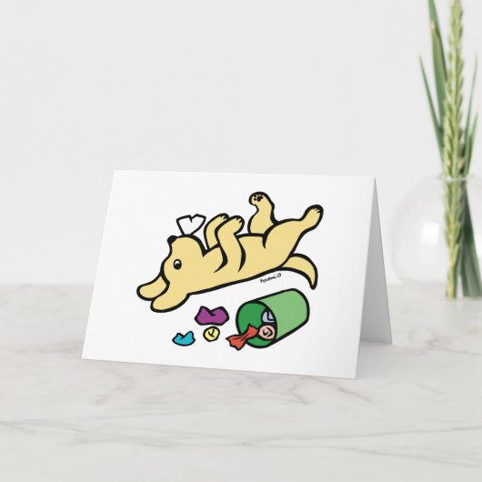 Mischeuvous gelbes Labrador Karte (Vorderseite)