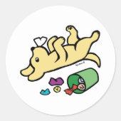 Mischeuvous gelbes Labrador Runder Aufkleber (Vorderseite)