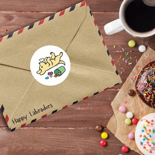 Mischeuvous gelbes Labrador Runder Aufkleber