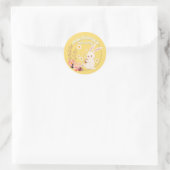 Mischeuvous Niedlich Bunny Classic Round Sticker (Tasche)