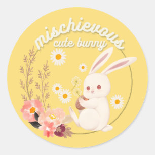 Mischeuvous Niedlich Bunny Classic Round Sticker
