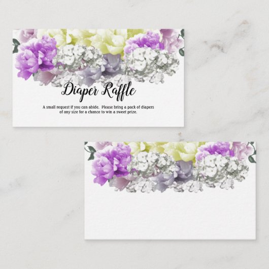 Mischfloraldusche Windelwaschkarte Begleitkarte (Vorne/Hinten)