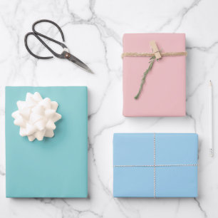 Mischfolie Rosa - Blau - Türkis Geschenkpapier Set