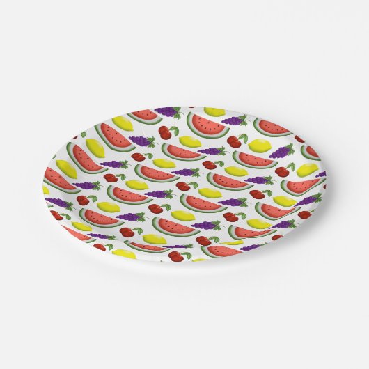 Mischfrucht-Papier-Teller Pappteller (Schrägansicht)