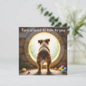 Mischhund - mit Familienname Feiertagskarte (Stehend Vorderseite)