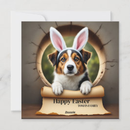 Mischhund - mit Familienname Feiertagskarte