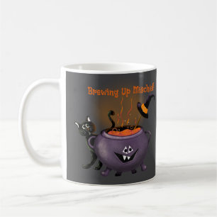 Mischief Black Cat Halloween Tasse aufbrechen