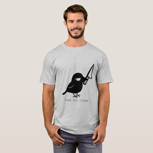 Mischief Crow Time für Verbrechen T-Shirt (Vorne ganz)