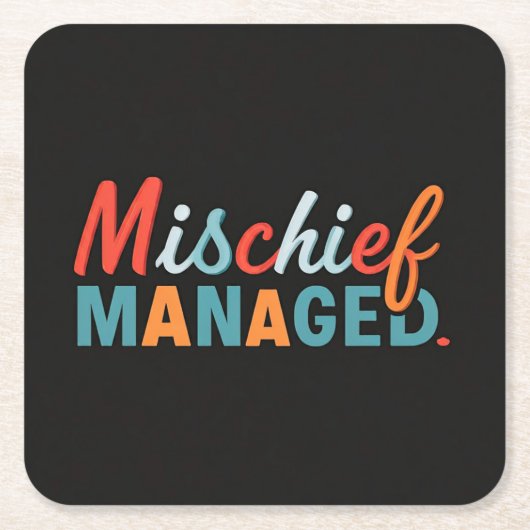 Mischief Managed Rechteckiger Pappuntersetzer (Vorderseite)
