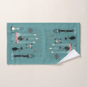 Mischief Mid Century Kitty Family ©studioxtin Badhandtuch Set (Handtuch)