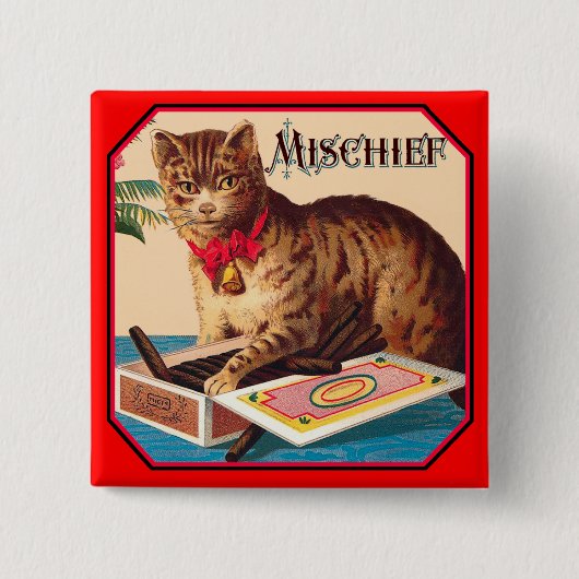 Mischief the Cat - Vintage Ad Button (Vorderseite)