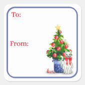 Mischievous Cat Holiday Stickers (Vorderseite)