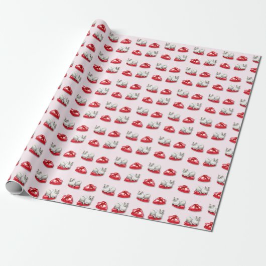 Mischievous Cat Wrapping Paper Geschenkpapier (Ungerollt)