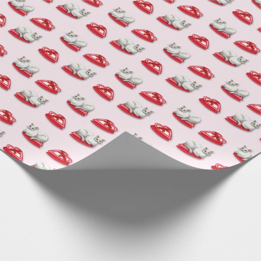 Mischievous Cat Wrapping Paper Geschenkpapier (Ecke)