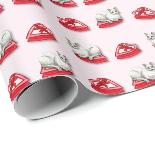 Mischievous Cat Wrapping Paper Geschenkpapier (Rolleneckpunkt)
