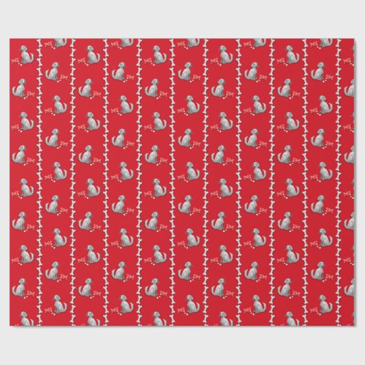 Mischievous Dog Wrapping Paper Geschenkpapier (Flach)