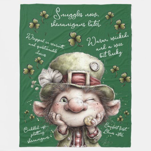 Mischievous Leprechaun  Fleecedecke (Vorderseite)