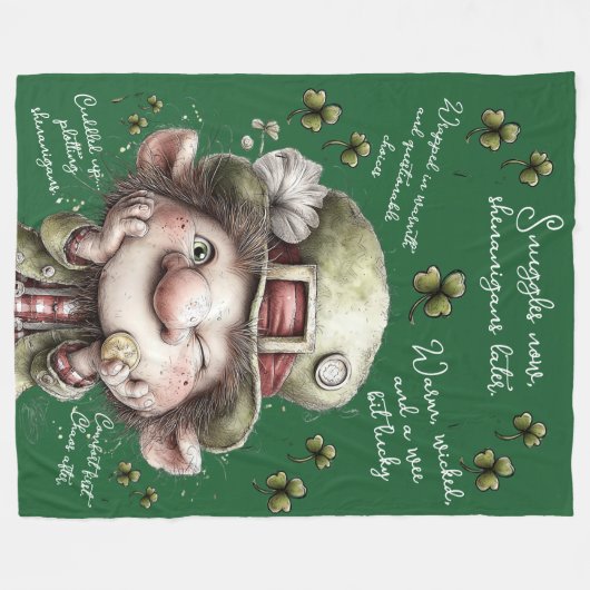 Mischievous Leprechaun  Fleecedecke (Vorderseite (Horizontal))