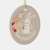 Mischievous Niedlich Bunny Keramik Ornament (Rechts)