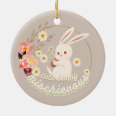 Mischievous Niedlich Bunny Keramik Ornament (Hinten)