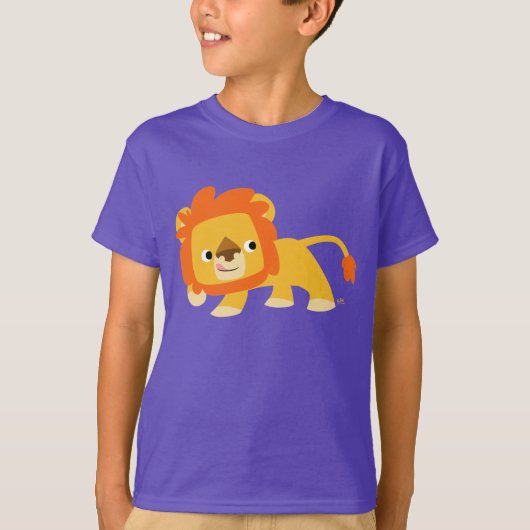 Mischievous Niedlich Cartoon Lion Children T - Shi T-Shirt (Vorderseite)