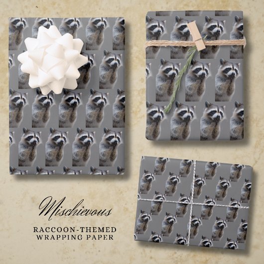 Mischievous Raccoon Geschenkpapier Set