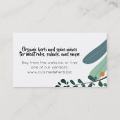 Mischkrautgewürz-Kochs-Catering-Geschäftskarten Visitenkarte (Rückseite)