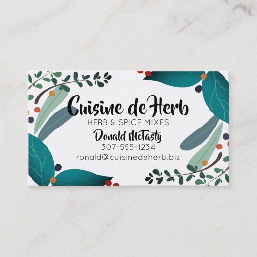 Mischkrautgewürz-Kochs-Catering-Geschäftskarten Visitenkarte (Vorderseite)