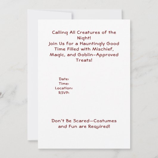Mischling Goblin Lurking in einem Spuk Wald Einladung (Rückseite)