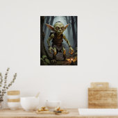 Mischling Goblin Lurking in einem Spuk Wald Poster (Küche)