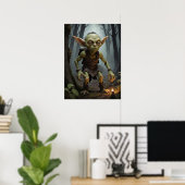 Mischling Goblin Lurking in einem Spuk Wald Poster (Heimbüro)