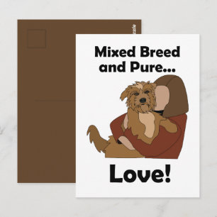 Mischlingshund gemischte Rasse pure Liebe Haustier Postkarte